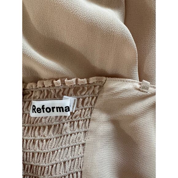 NEW REFORMATION Pale Pink Side Slit Ingrid Maxi Dress Size 4 - Picture 8 of 10